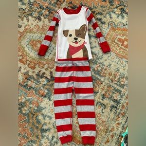 3 pair Hanna Andersson boy’s striped long John style pajama bundle, size 4